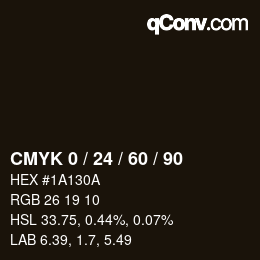 カラーコード: CMYK 0 / 24 / 60 / 90 | qconv.com