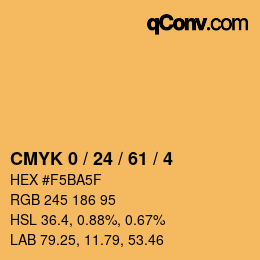 カラーコード: CMYK 0 / 24 / 61 / 4 | qconv.com