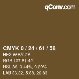カラーコード: CMYK 0 / 24 / 61 / 58 | qconv.com