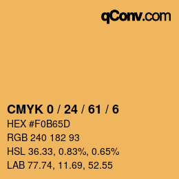 Color code: CMYK 0 / 24 / 61 / 6 | qconv.com