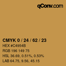 Color code: CMYK 0 / 24 / 62 / 23 | qconv.com