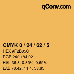 カラーコード: CMYK 0 / 24 / 62 / 5 | qconv.com