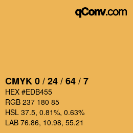 カラーコード: CMYK 0 / 24 / 64 / 7 | qconv.com