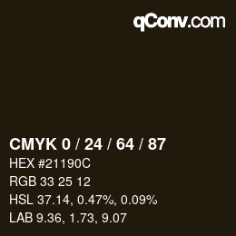Color code: CMYK 0 / 24 / 64 / 87 | qconv.com