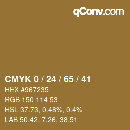 Color code: CMYK 0 / 24 / 65 / 41 | qconv.com