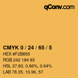 カラーコード: CMYK 0 / 24 / 65 / 5 | qconv.com