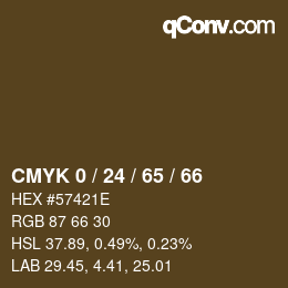 颜色代码: CMYK 0 / 24 / 65 / 66 | qconv.com