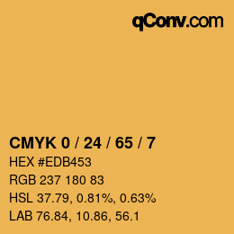 カラーコード: CMYK 0 / 24 / 65 / 7 | qconv.com