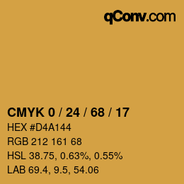 颜色代码: CMYK 0 / 24 / 68 / 17 | qconv.com