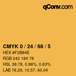 カラーコード: CMYK 0 / 24 / 68 / 5 | qconv.com