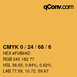 Color code: CMYK 0 / 24 / 68 / 6 | qconv.com