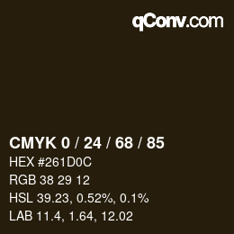 Color code: CMYK 0 / 24 / 68 / 85 | qconv.com
