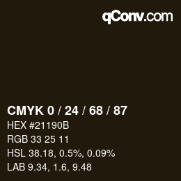 Color code: CMYK 0 / 24 / 68 / 87 | qconv.com
