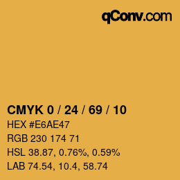 Color code: CMYK 0 / 24 / 69 / 10 | qconv.com
