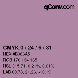 カラーコード: CMYK 0 / 24 / 6 / 31 | qconv.com