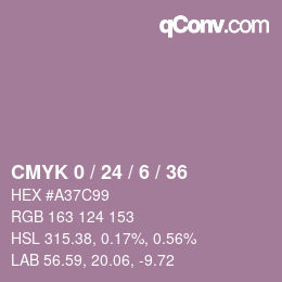 颜色代码: CMYK 0 / 24 / 6 / 36 | qconv.com
