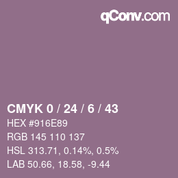 カラーコード: CMYK 0 / 24 / 6 / 43 | qconv.com