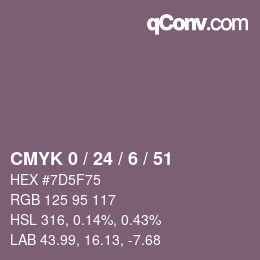 カラーコード: CMYK 0 / 24 / 6 / 51 | qconv.com