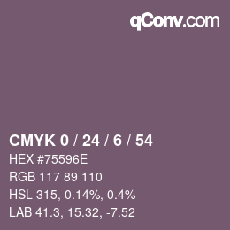 カラーコード: CMYK 0 / 24 / 6 / 54 | qconv.com