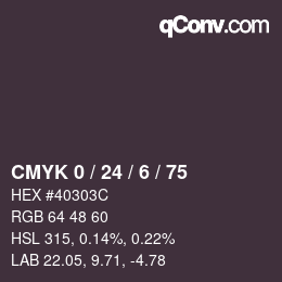 カラーコード: CMYK 0 / 24 / 6 / 75 | qconv.com