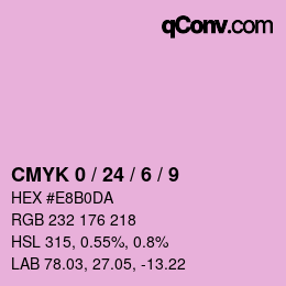 カラーコード: CMYK 0 / 24 / 6 / 9 | qconv.com