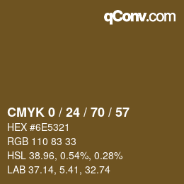 カラーコード: CMYK 0 / 24 / 70 / 57 | qconv.com