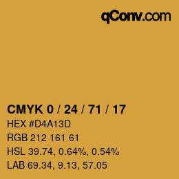 Color code: CMYK 0 / 24 / 71 / 17 | qconv.com