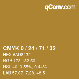 Color code: CMYK 0 / 24 / 71 / 32 | qconv.com