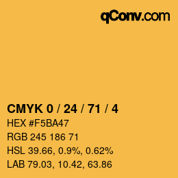 Color code: CMYK 0 / 24 / 71 / 4 | qconv.com