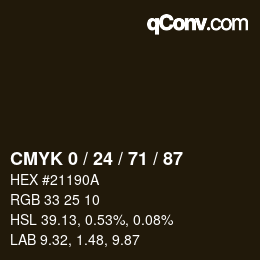 Color code: CMYK 0 / 24 / 71 / 87 | qconv.com