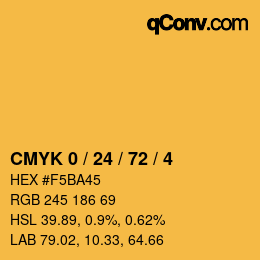 Color code: CMYK 0 / 24 / 72 / 4 | qconv.com