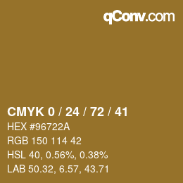 Color code: CMYK 0 / 24 / 72 / 41 | qconv.com