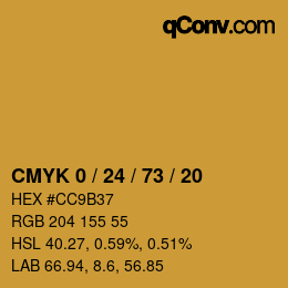 Color code: CMYK 0 / 24 / 73 / 20 | qconv.com
