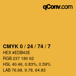 颜色代码: CMYK 0 / 24 / 74 / 7 | qconv.com