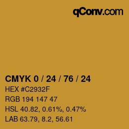 Color code: CMYK 0 / 24 / 76 / 24 | qconv.com