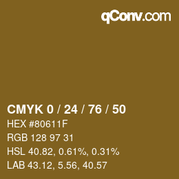 Color code: CMYK 0 / 24 / 76 / 50 | qconv.com