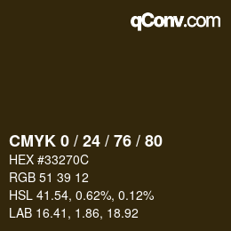 カラーコード: CMYK 0 / 24 / 76 / 80 | qconv.com