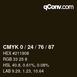 Color code: CMYK 0 / 24 / 76 / 87 | qconv.com