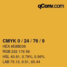 颜色代码: CMYK 0 / 24 / 76 / 9 | qconv.com