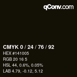颜色代码: CMYK 0 / 24 / 76 / 92 | qconv.com