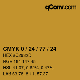 Color code: CMYK 0 / 24 / 77 / 24 | qconv.com