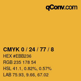 Color code: CMYK 0 / 24 / 77 / 8 | qconv.com