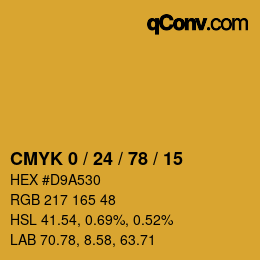 Color code: CMYK 0 / 24 / 78 / 15 | qconv.com