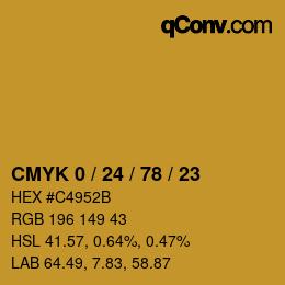 Color code: CMYK 0 / 24 / 78 / 23 | qconv.com