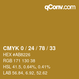 Color code: CMYK 0 / 24 / 78 / 33 | qconv.com