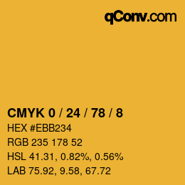 Color code: CMYK 0 / 24 / 78 / 8 | qconv.com