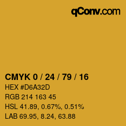 Color code: CMYK 0 / 24 / 79 / 16 | qconv.com