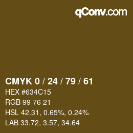 Color code: CMYK 0 / 24 / 79 / 61 | qconv.com