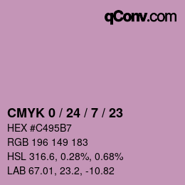 Color code: CMYK 0 / 24 / 7 / 23 | qconv.com