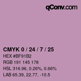 颜色代码: CMYK 0 / 24 / 7 / 25 | qconv.com